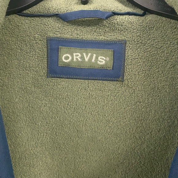 Orvis Jacket Mens Medium Navy Fleece Lined Bomber Zip Front Polyester Outdoor - Picture 4 of 10